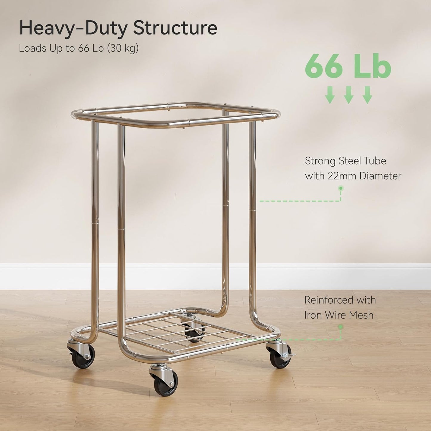 Laundry Basket with Wheels 150L/40Gal, Rolling Laundry Hamper with Steel Fram and Removable Washing Bag,Laundry Sorter Cart for Laundry Room,Hotel,Dorm,