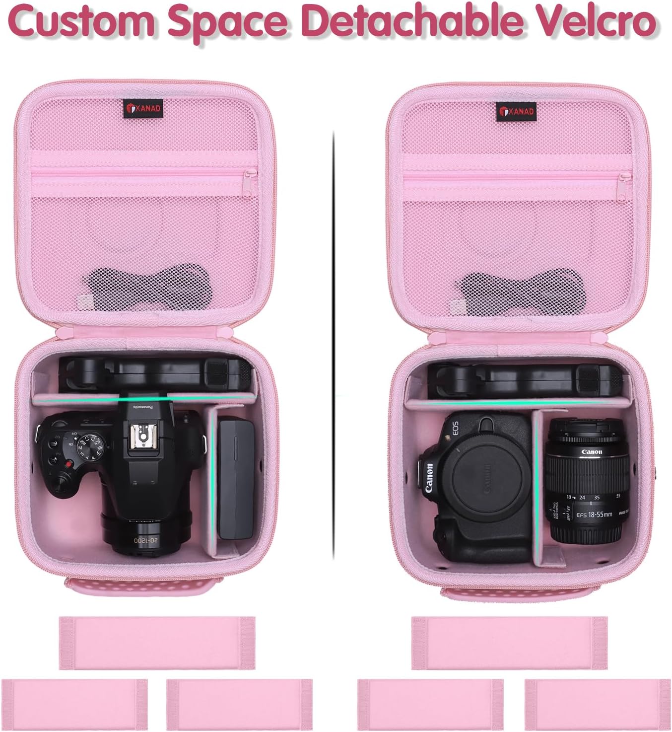 Hard Camera Case Bag Compatible with Canon EOS Rebel T7/T100/T6/R50/R6 or Kodak Pixpro AZ405/AZ425/AZ255/AZ401/AZ252/AZ528 DSLR Camera,for Canon Sony Kodak Panasonic Nikon Mirrorless Camera,Pink