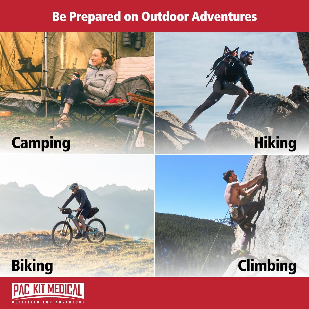 Pac-Kit Trailblazer 1 Outdoor First Aid Kit for Hiking, Camping and Outdoor Travel, 65 Pieces