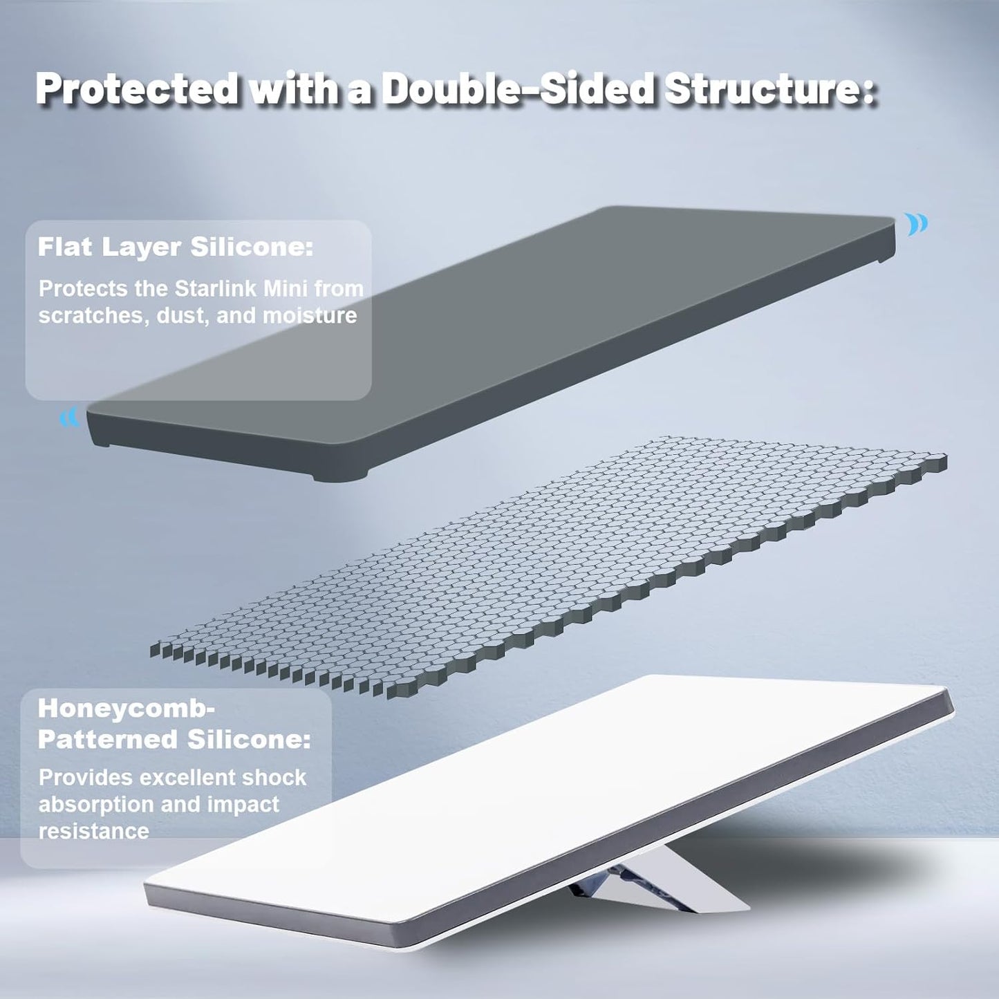 Starlink Mini Protective Cover Case, Starlink Mini Accessories Silicone Protective Case for Starlink Mini Dish Grey