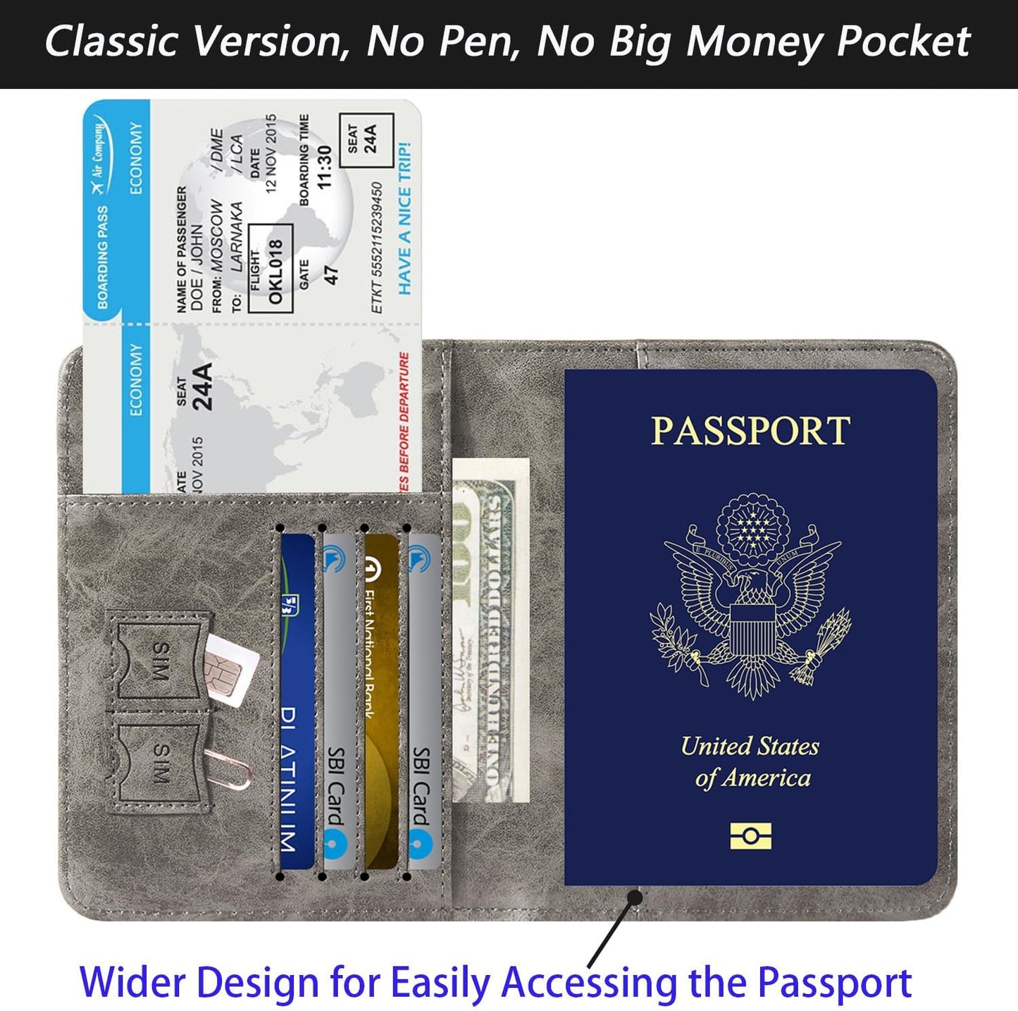 Passport Holder Cover Wallet Travel Essentials RFID Blocking Leather Card Case International Must Haves Travel Accessories for Women Men(101#Coffee Grey)