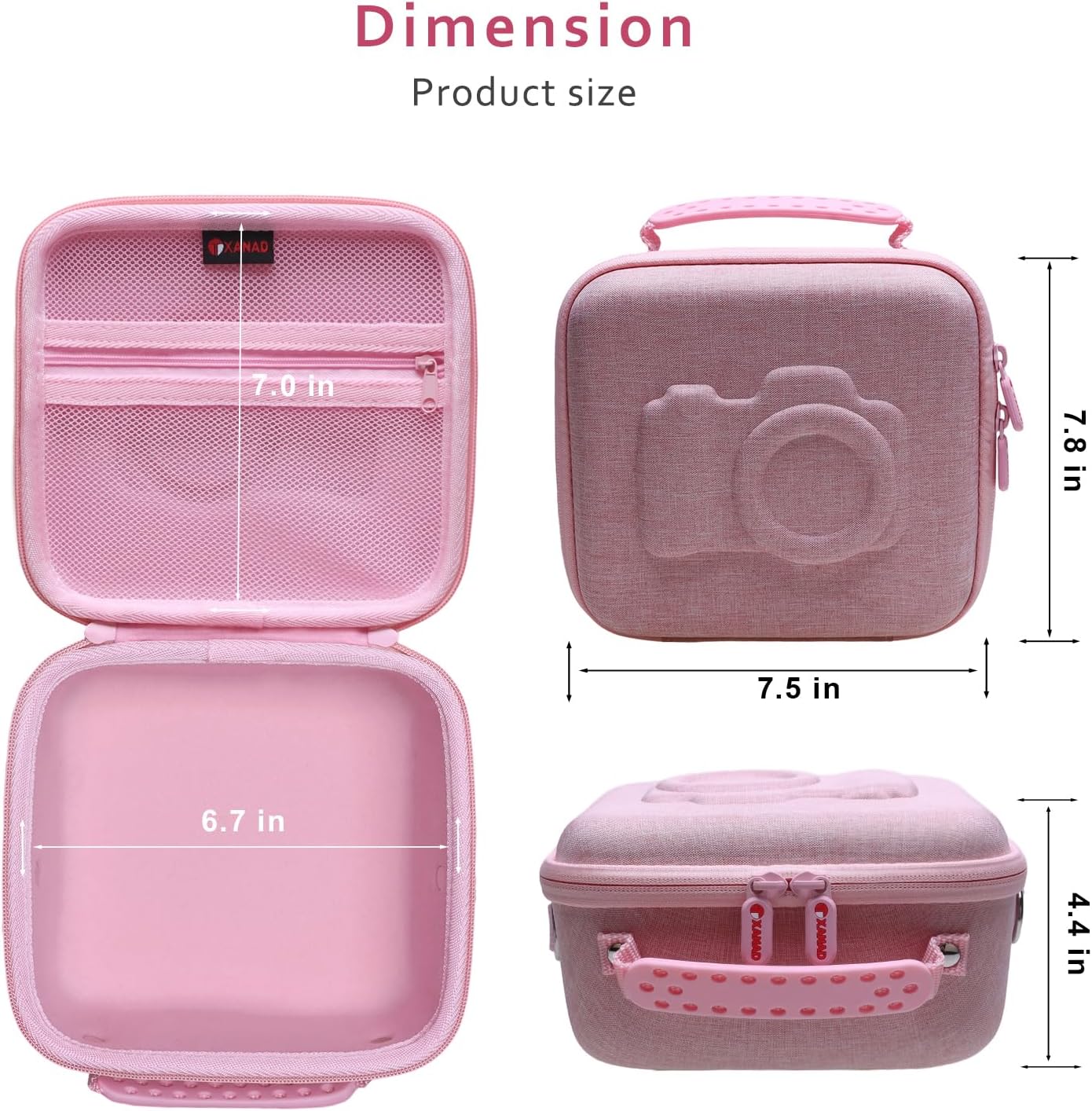 Hard Camera Case Bag Compatible with Canon EOS Rebel T7/T100/T6/R50/R6 or Kodak Pixpro AZ405/AZ425/AZ255/AZ401/AZ252/AZ528 DSLR Camera,for Canon Sony Kodak Panasonic Nikon Mirrorless Camera,Pink