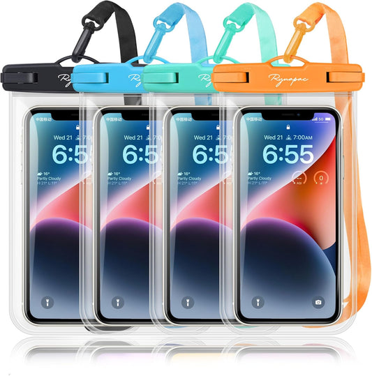 Waterproof Phone Pouch Bag - 7.5in Water Proof Cell Phone Case for Beach Travel Must Haves, Waterproof Phone Holder with Lanyard for iPhone 16 15 Pro Max Galaxy S24+ S23 Pixel 8a, Cruise Essentials