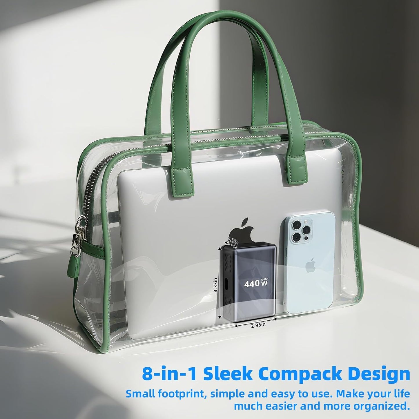 440W Fast Charging 8 Port USB C Charger Block, Multi-Device USB Charging Station Wall Desktop Charger with GaN Ⅲ Technology, USB-C Charger Adapter for MacBook/iPad/iPhone 16/Samsung Galaxy/DELL/HP