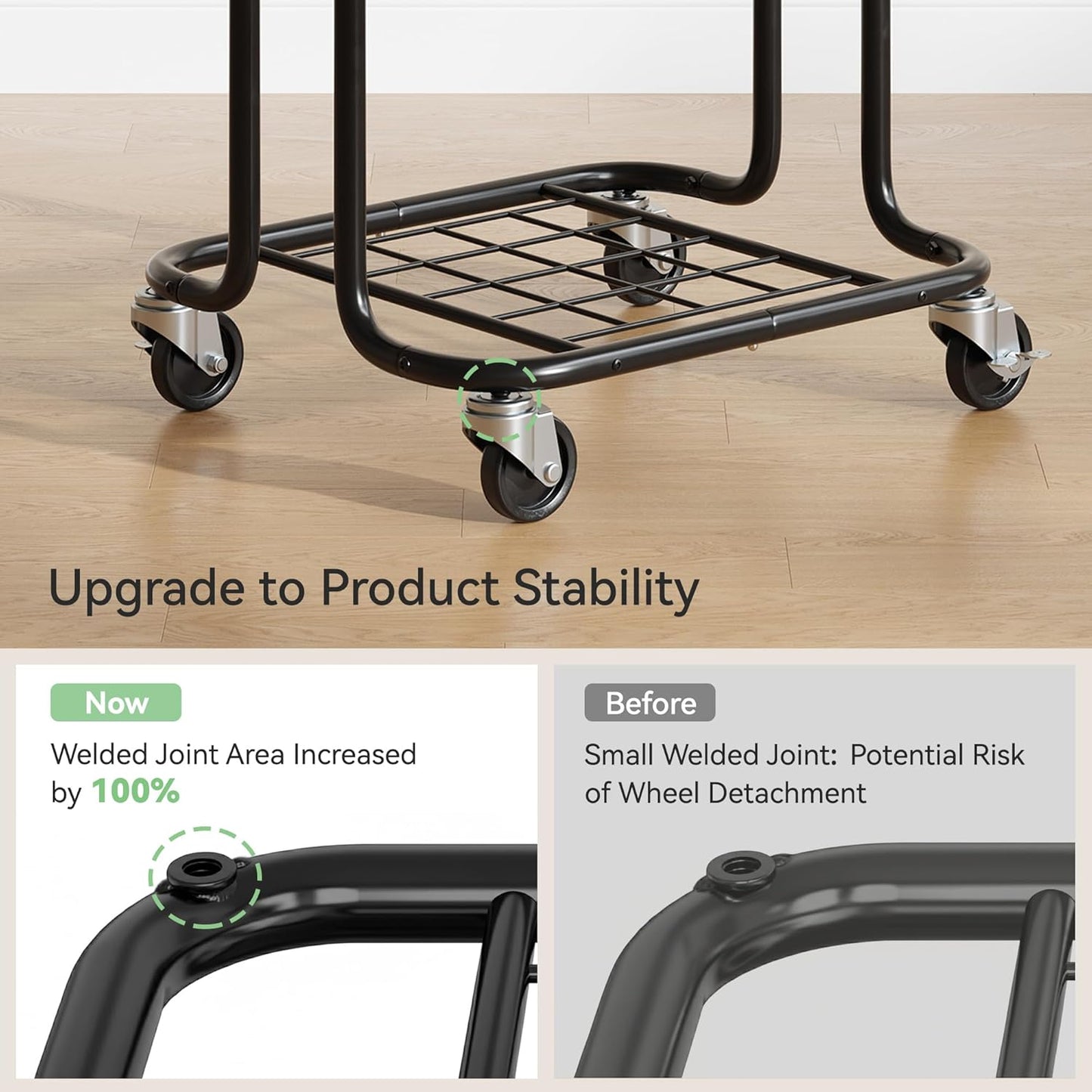 Laundry Basket with Wheels 150L/40Gal, Rolling Laundry Hamper with Steel Fram and Removable Washing Bag,Laundry Sorter Cart for Laundry Room,Hotel,Dorm,Black