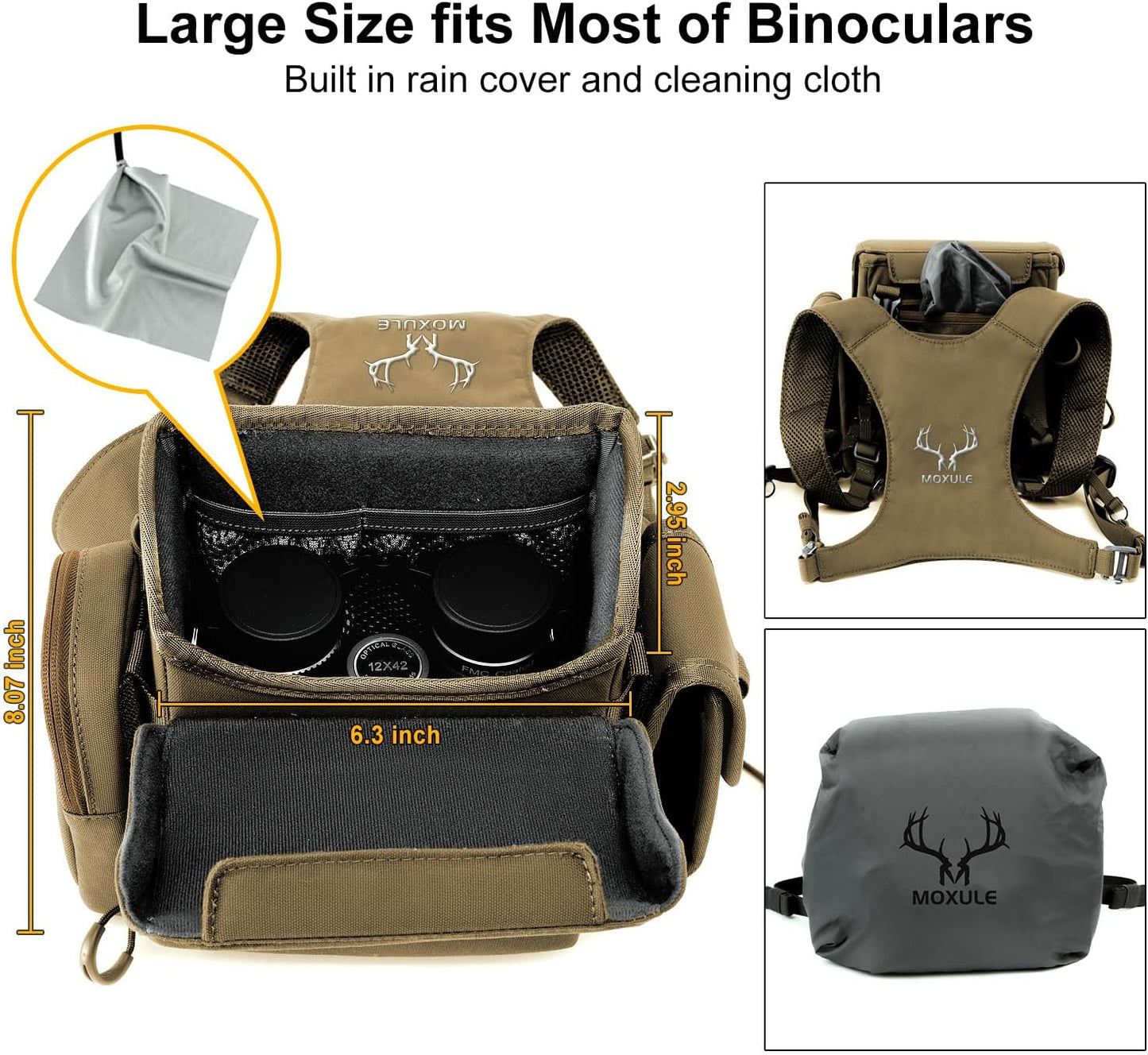 Binocular Harness Chest Pack: Bino Case with Rangefinder Pocket