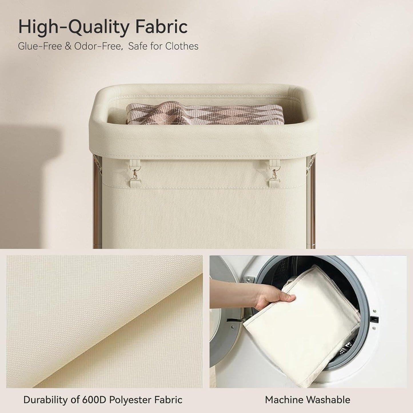 Laundry Basket with Wheels 150L/40Gal, Rolling Laundry Hamper with Steel Fram and Removable Washing Bag,Laundry Sorter Cart for Laundry Room,Hotel,Dorm,