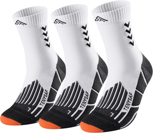Compression Crew Running Socks: Athletic Socks for Men Women with Cushion,3 Pairs Work Hiking Basketball Sport Socks