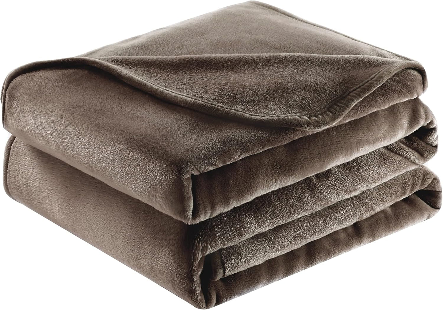 Surii Home Luxury Microfiber Flannel Blanket, Super Soft, Warm, Cozy, Fluffy, and Breathable, Perfect Throws for Bed, Couch, Sofa, for All Season Use. 350GSM King Size 108x90 Inches(Brown)