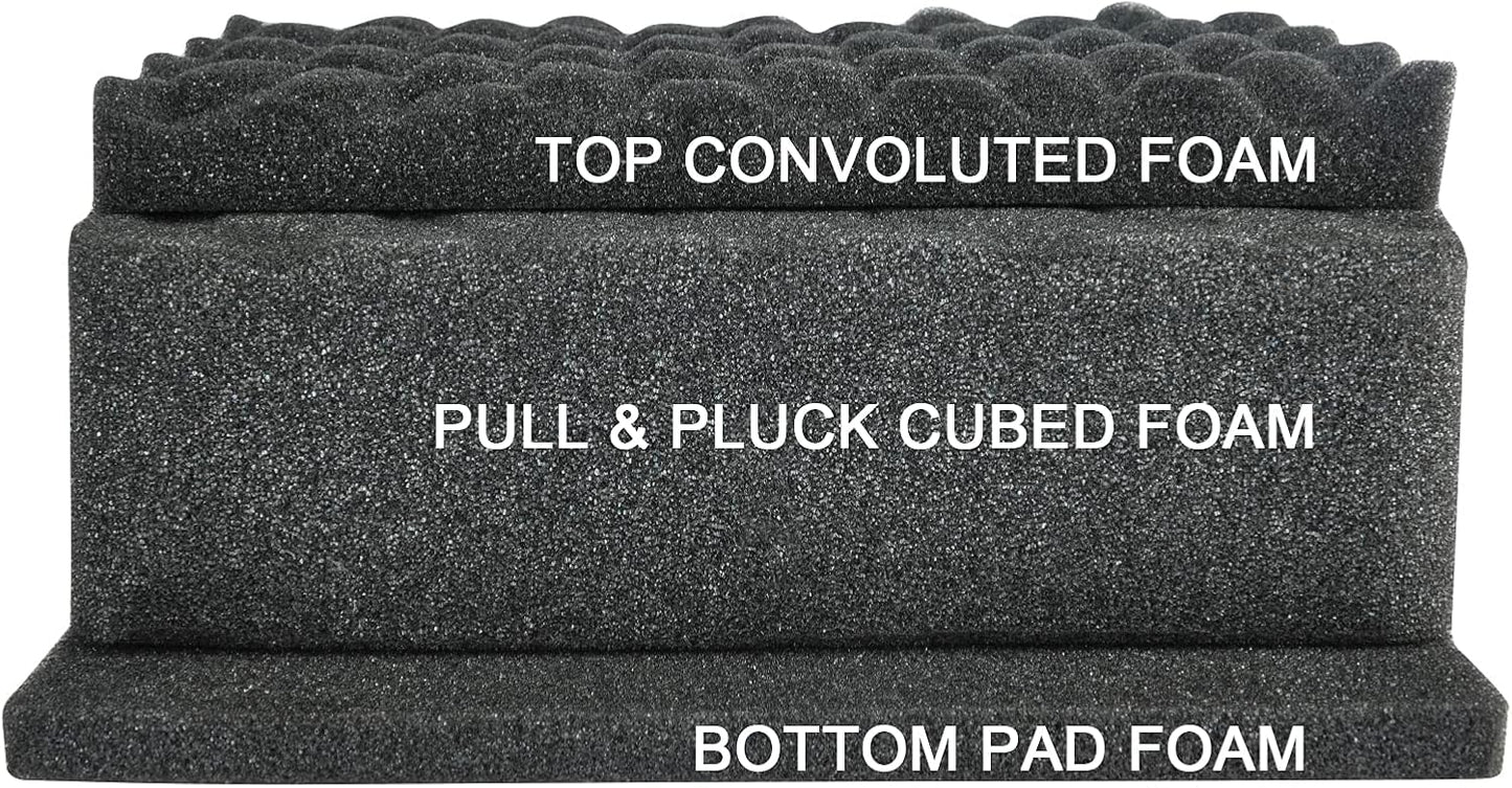 MEIJIA All Weather Portable IP67 Waterproof Protective Case, Hard Camera Case with customizable foam, Perfectly Protection of Camera, Drones,Pistols,Lens,Equipments,Black,18.5 x14.06x6.93inches