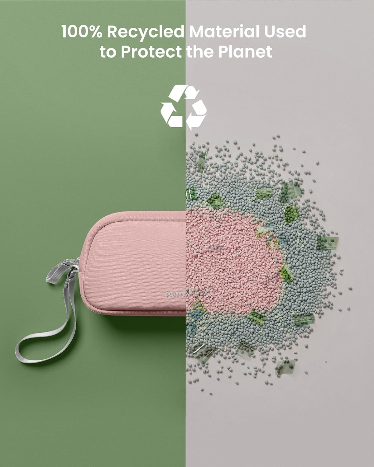 tomtoc Electronics Organizer Travel Case, Water Resistant Travel Bag Cable Organizer for Essentials, Tech Pouch Accessories Carry Storage for Cord, Phone, Cables, Airpods, USB Flash Drive, Daily Items