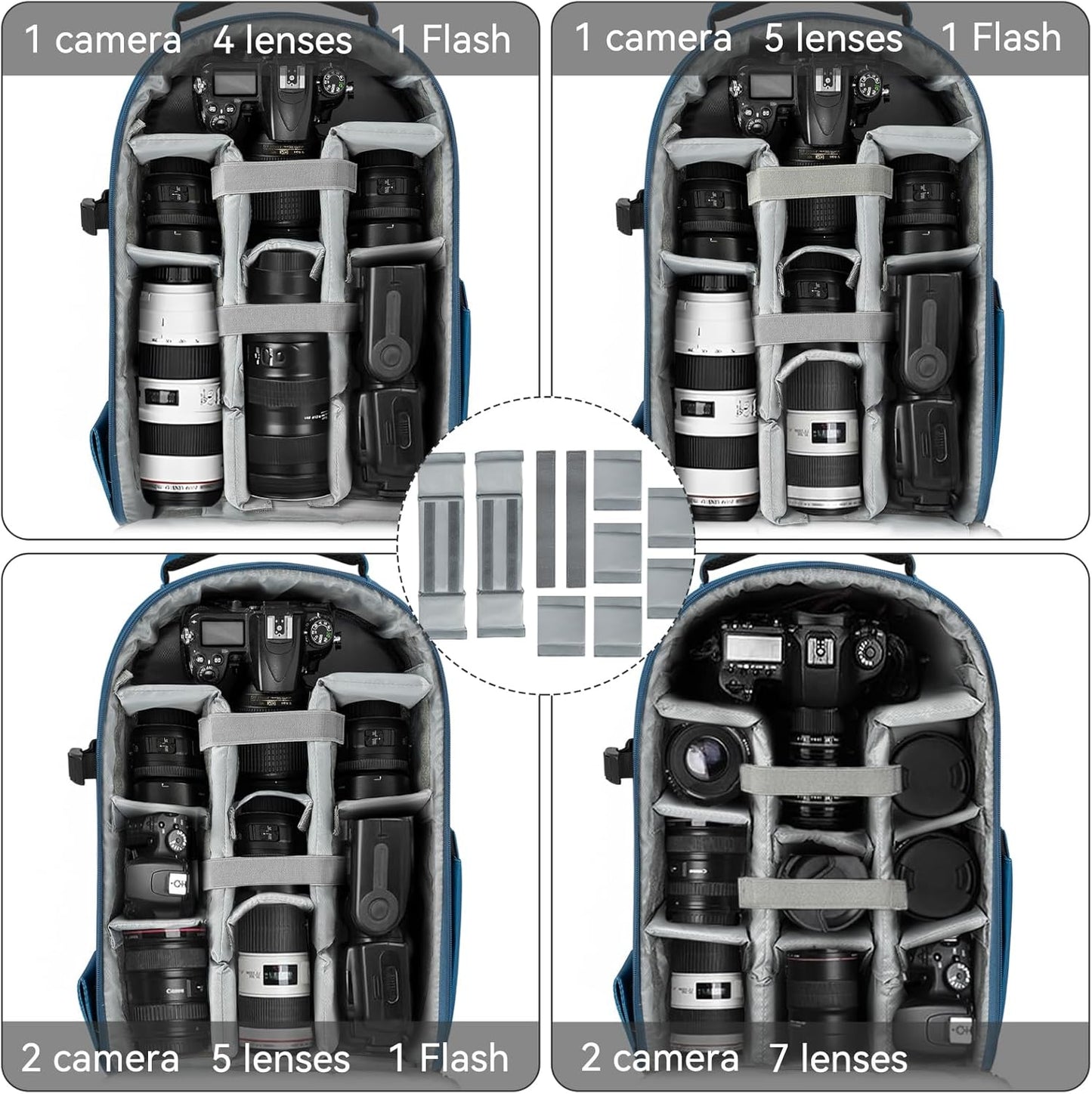 TORIBIO Camera Backpack, Hardshell DSLR Photography Camera Bag, Waterproof Hard Shell Camera Case with Tripod Holder & 15.6" Laptop Compartment Compatible with Canon/Nikon/Sony/DJI Mavic Drone