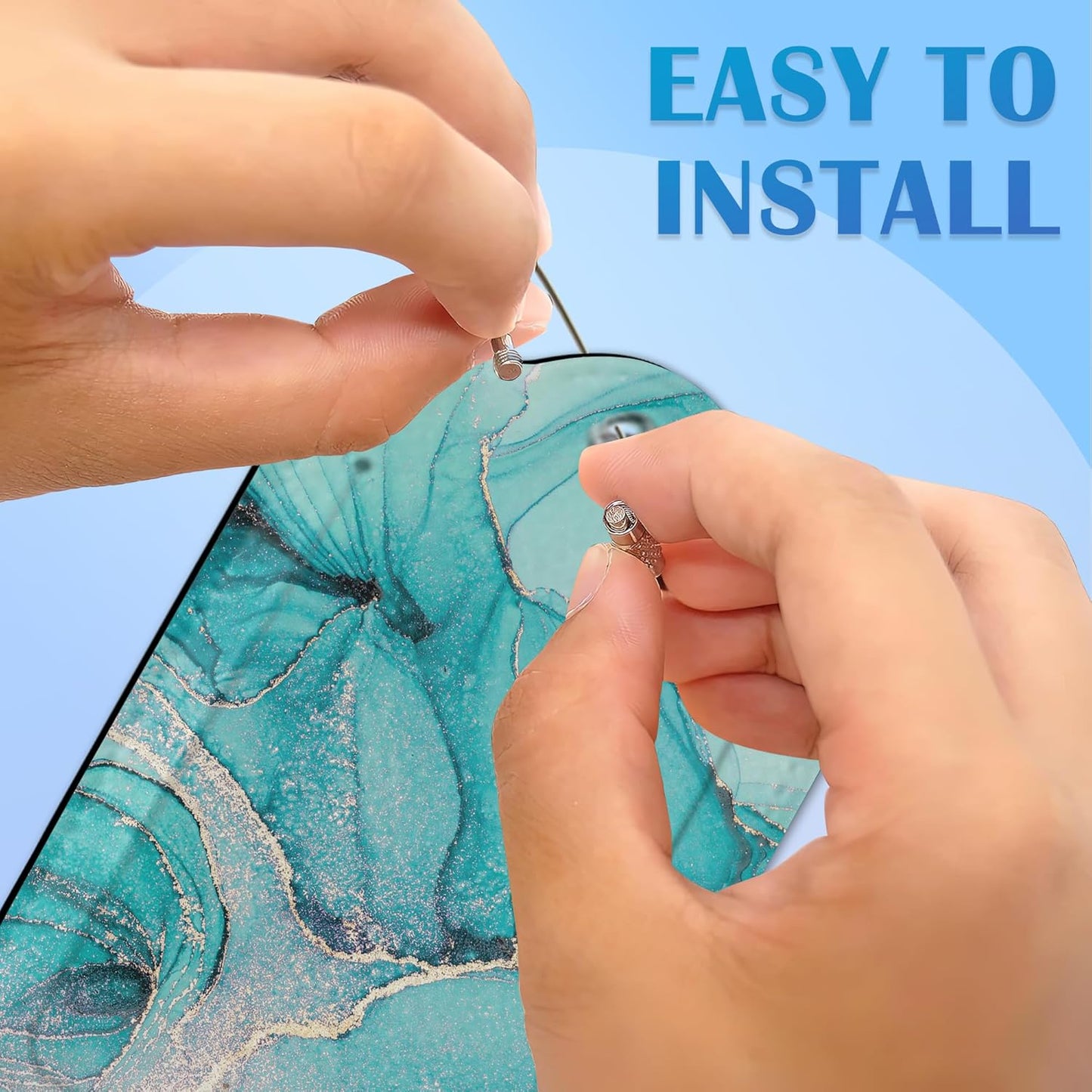 Set of 2 Pink Gold Abstract Marble Luggage Tags for Suitcases, Blue Gold Abstract Marble Leather Suitcase Tag Name Identifiers Labels for Travel Bag Baggage Backpack