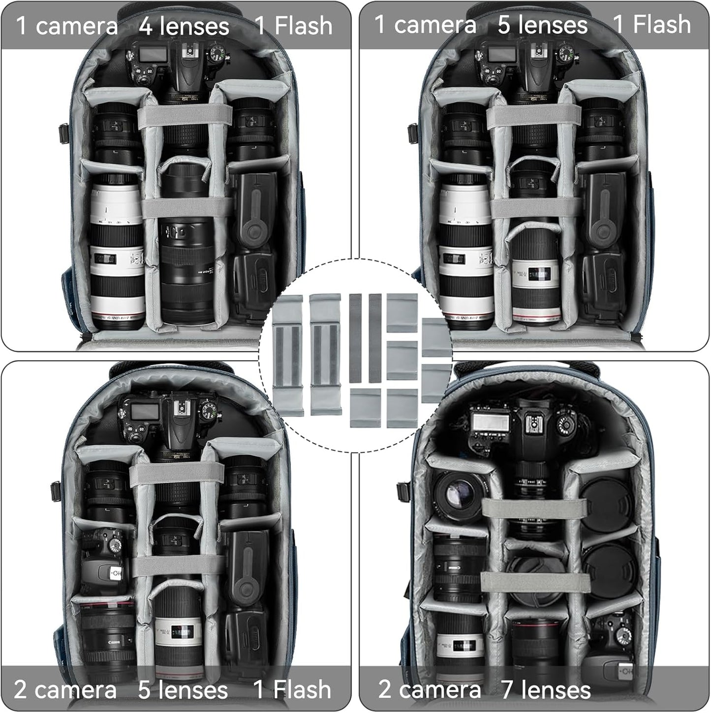 TORIBIO Camera Backpack, Hardshell DSLR Photography Camera Bag, Waterproof Hard Shell Camera Case with Tripod Holder & 15.6" Laptop Compartment Compatible with Canon/Nikon/Sony/DJI Mavic Drone