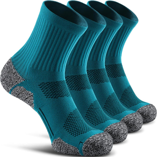 CWVLC Cushioned Compression Sport Quarter Socks for Men Women Youth