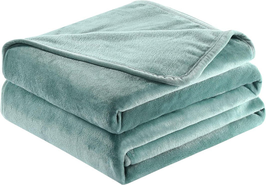 Surii Home Luxury Microfiber Flannel Blanket, Super Soft, Warm, Cozy, Fluffy, and Breathable, Perfect Throws for Bed, Couch, Sofa, for All Season Use. 350GSM Travel Size 50x60 Inches(Turquoise Blue)