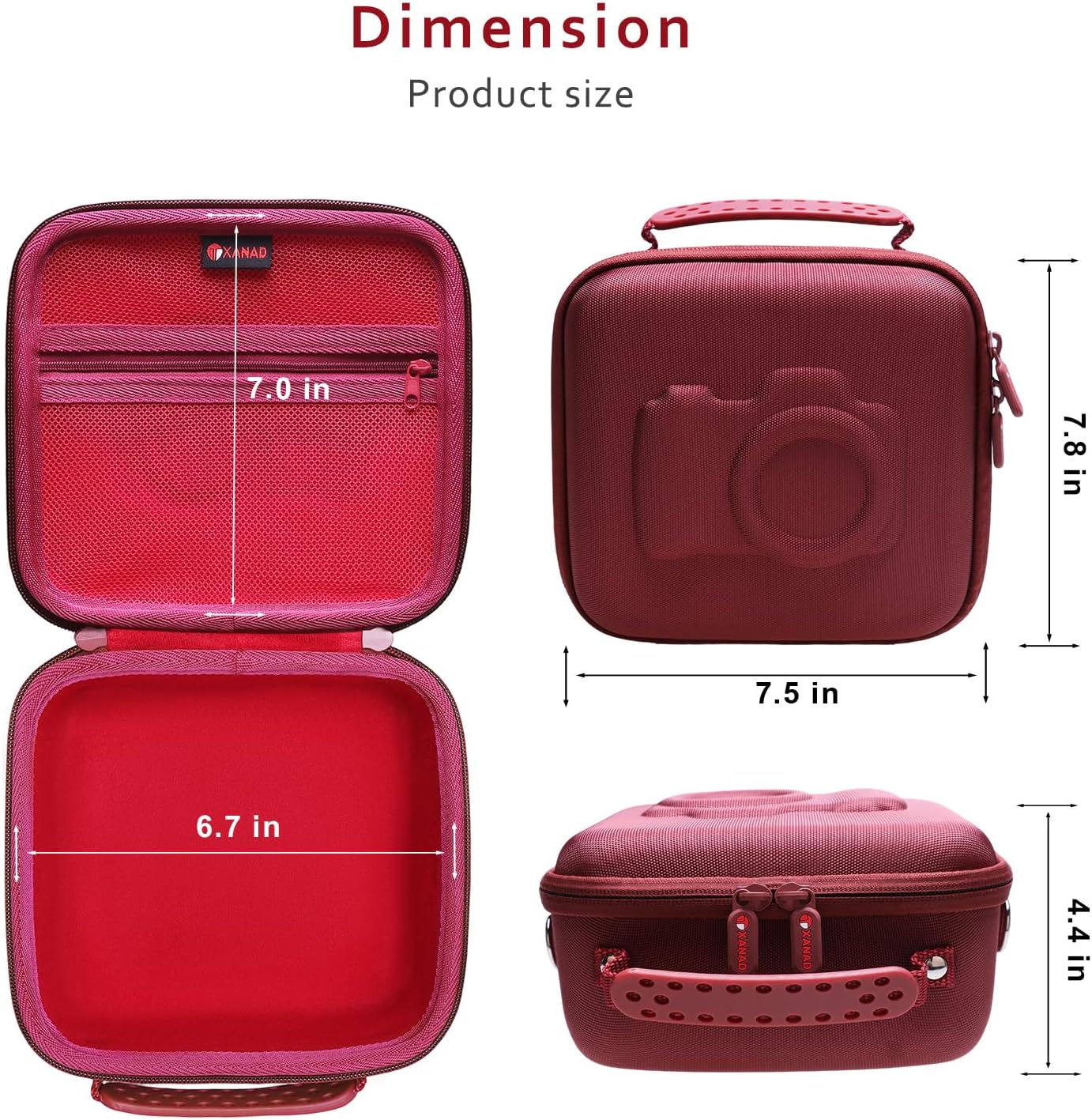 Hard Camera Case Bag Compatible with Canon EOS Rebel T7/T100/T6/R50/R6 or Kodak Pixpro AZ405/AZ425/AZ255/AZ401/AZ252/AZ528 DSLR Camera,for Canon Sony Kodak Panasonic Nikon Mirrorless Camera,Red