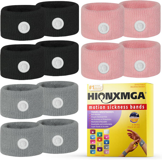 Motion Sickness bands/Acupressure Nausea Wristband For Nausea,Sea Sickness Wristbands for Natural Relief of Morning Sickness,Dizziness,Anxiety, Motion Sickness(Car, Sea, Flying Travel Sickness)