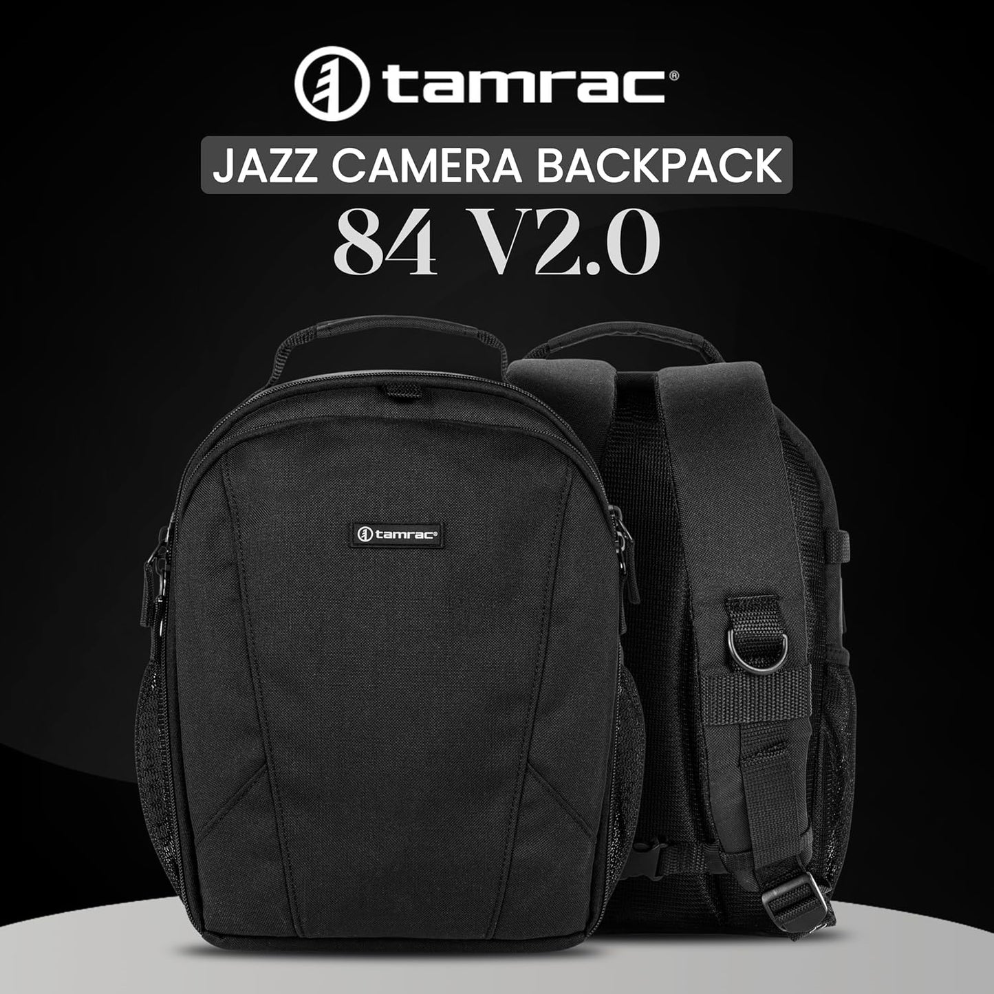 Tamrac Jazz 84 v2.0 Camera Backpack for Photographers, DSLR Camera Bag with Laptop Compartment, Professional Photography Backpack, Travel Camera Carrying Case with Adjustable Shoulder Straps – Black