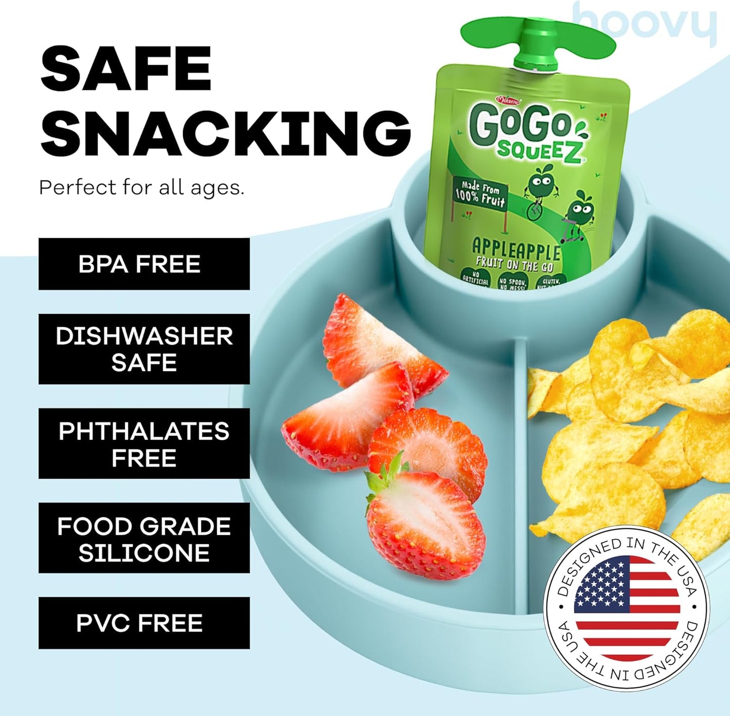 Silicone Cup Holder Tray for Car Seat, Booster Seat, Stroller - Carseat Cup Holder Snack Tray - Car Seat Tray for Kids Travel - Cup Holder Food Tray - Toddler Car Seat Accessories - Sharkskin 1 Pack