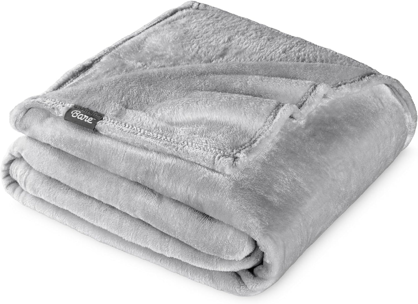 Bare Home Fleece Blanket - Twin/Twin Extra Long - Ultra-Soft Lightweight for Bed, Sofa, and Couch - Luxury Microplush - Cozy Warm Blanket (Twin/Twin XL, Light Grey)