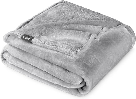 Bare Home Fleece Blanket - Twin/Twin Extra Long - Ultra-Soft Lightweight for Bed, Sofa, and Couch - Luxury Microplush - Cozy Warm Blanket (Twin/Twin XL, Light Grey)