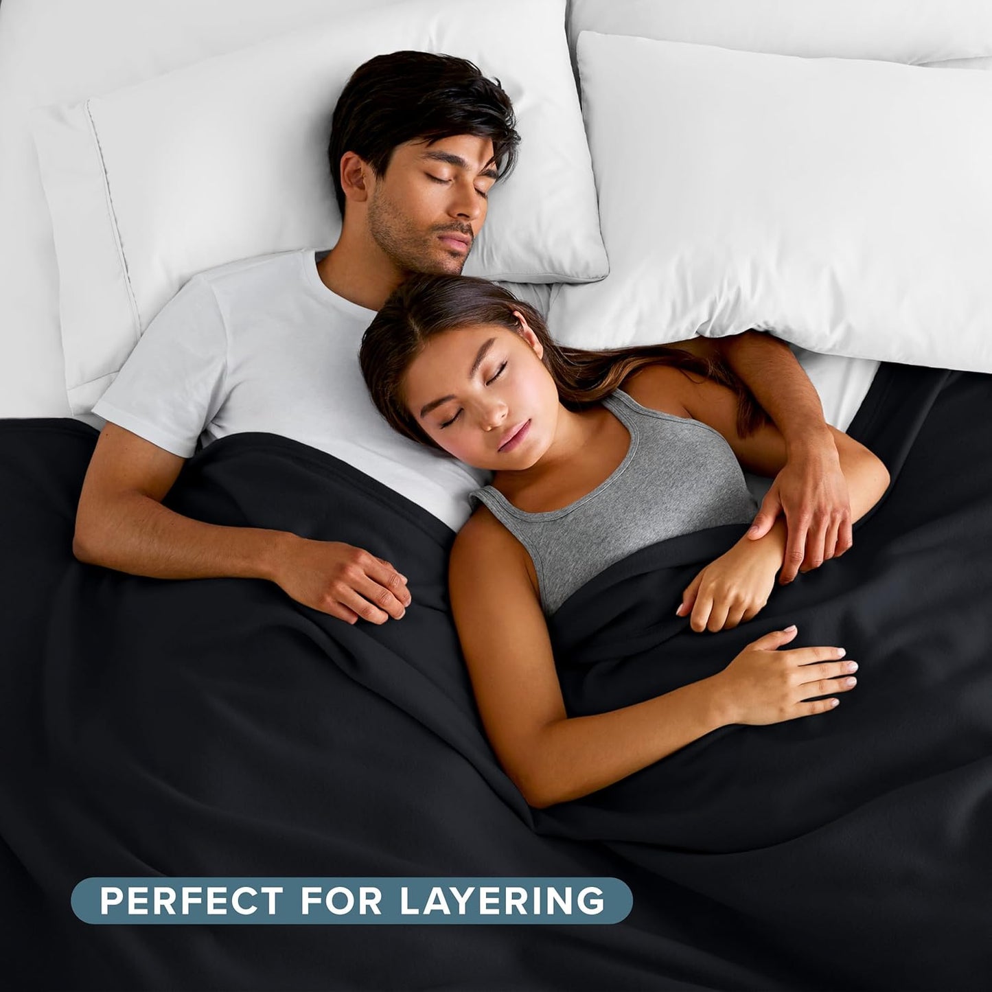 Bare Home Polar Fleece Blanket - Extra Long - Black - Warm & Cozy - Premium Fleece - Throw for Bed, Sofa, Camping, Travel and Cold Nights - Lightweight Blanket (Twin/Twin XL, Black)