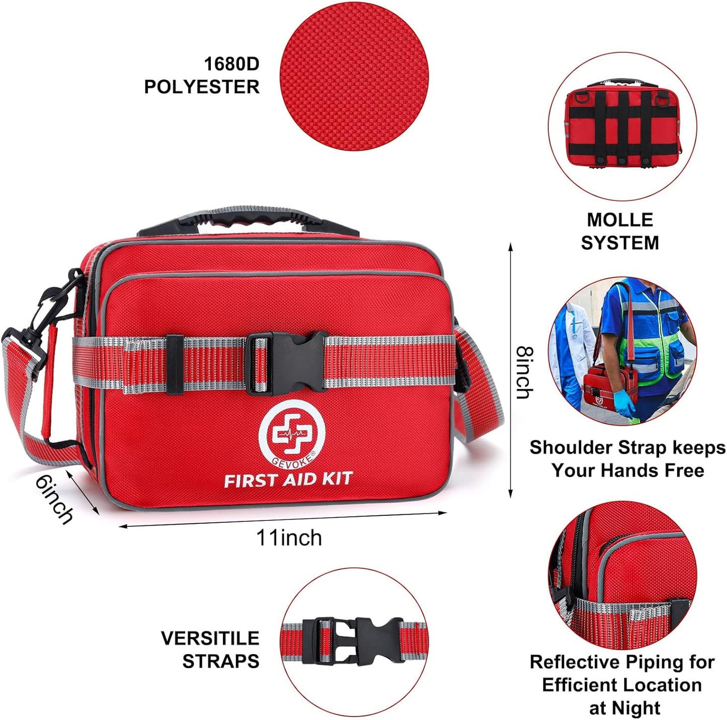 Professional 500 Piece Emergency First Aid Kit for Home, Car, Travel, Camping, Truck, Hiking, Sports, Office, Vehicle & Outdoor Emergencies - Emergency Medical Kit, Large First Aid Kit Survival