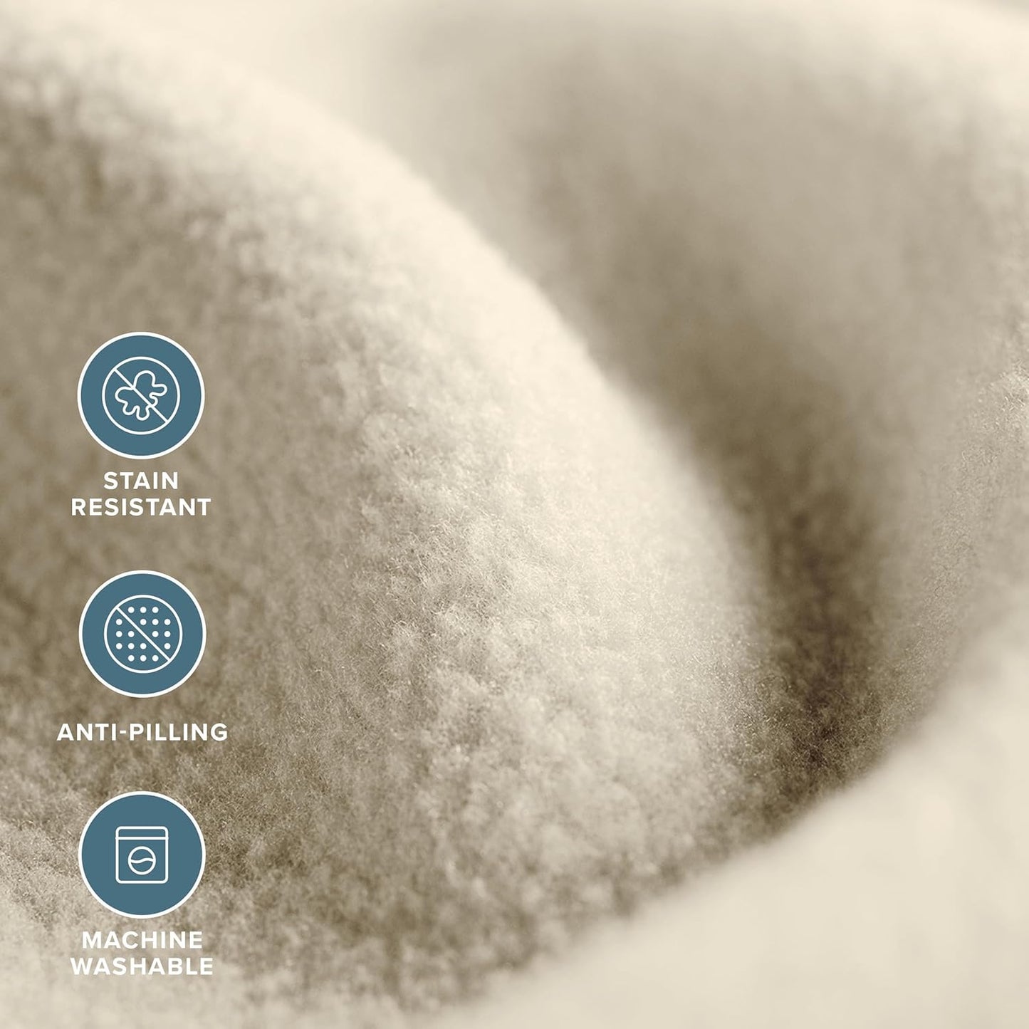 Bare Home Polar Fleece Blanket - Throw - Oyster - Warm & Cozy - Premium Fleece Blanket for Bed, Sofa, Camping, Travel and Cold Nights - Lightweight (Throw, Oyster)