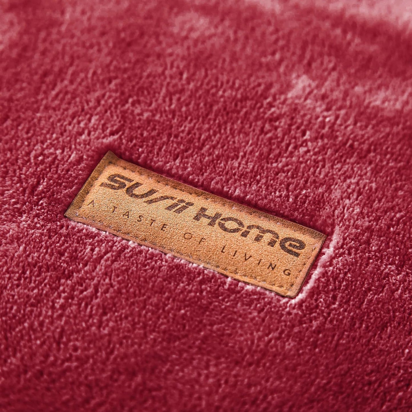 Surii Home Luxury Microfiber Flannel Blanket, Super Soft, Warm, Cozy, Fluffy, and Breathable, Perfect Throws for Bed, Couch, Sofa, for All Season Use. 350GSM Queen Size 90x90 Inches(Burgundy)