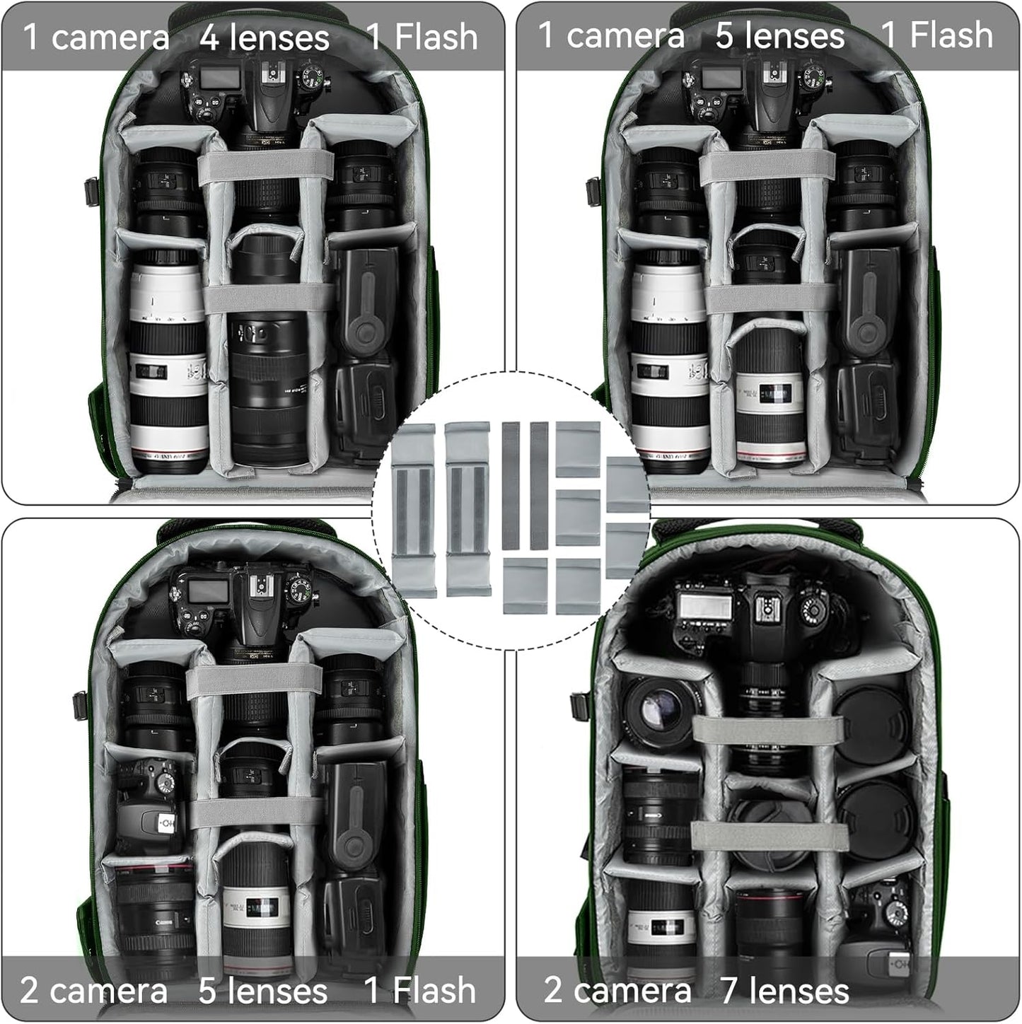 TORIBIO Camera Backpack, Hardshell DSLR Photography Camera Bag, Waterproof Hard Shell Camera Case with Tripod Holder & 15.6" Laptop Compartment Compatible with Canon/Nikon/Sony/DJI Mavic Drone