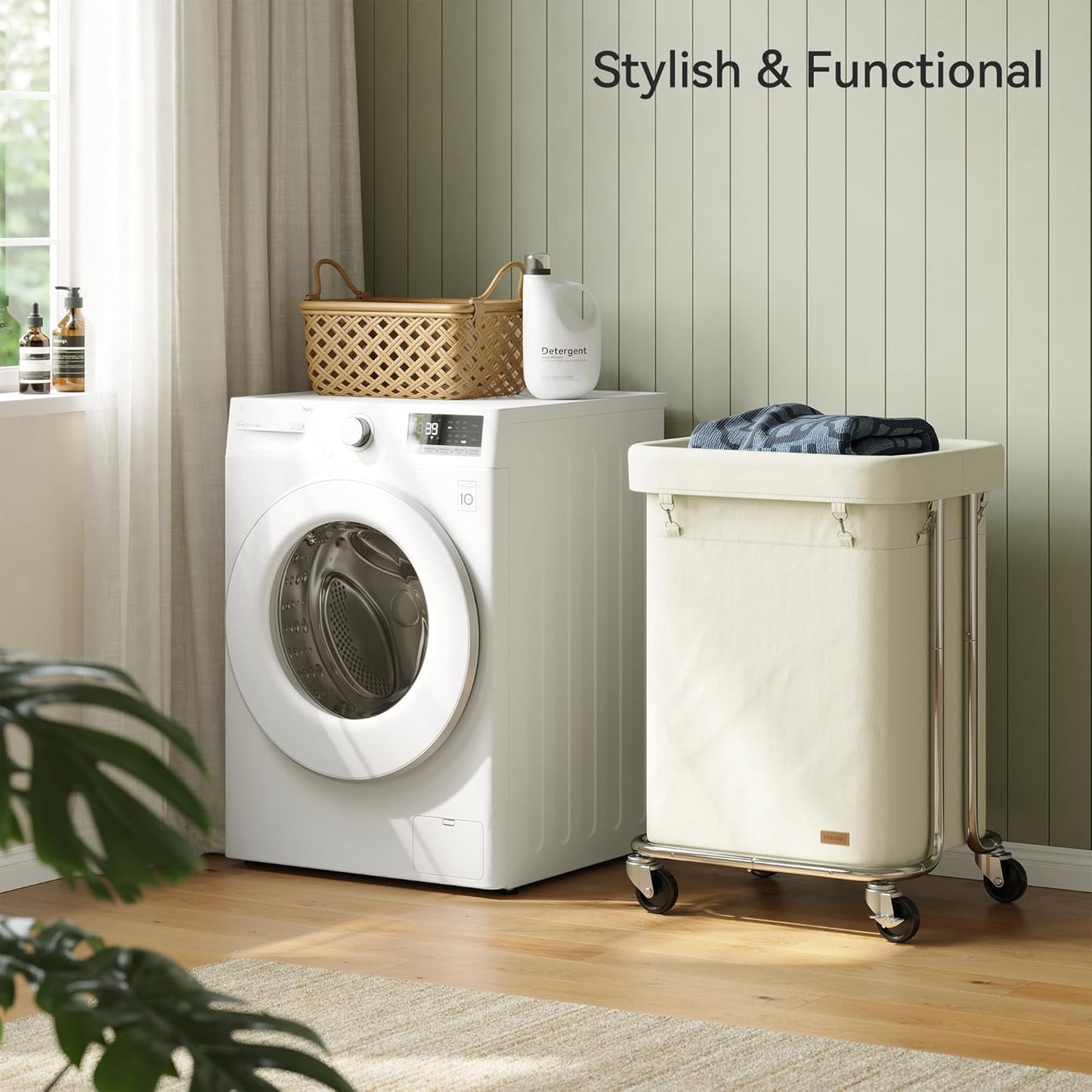 Laundry Basket with Wheels 150L/40Gal, Rolling Laundry Hamper with Steel Fram and Removable Washing Bag,Laundry Sorter Cart for Laundry Room,Hotel,Dorm,