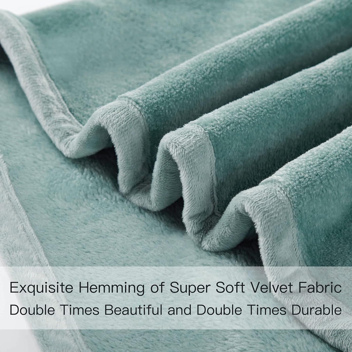 Surii Home Luxury Microfiber Flannel Blanket, Super Soft, Warm, Cozy, Fluffy, and Breathable, Perfect Throws for Bed, Couch, Sofa, for All Season Use. 350GSM Twin Size 60x80 Inches(Turquoise Blue)
