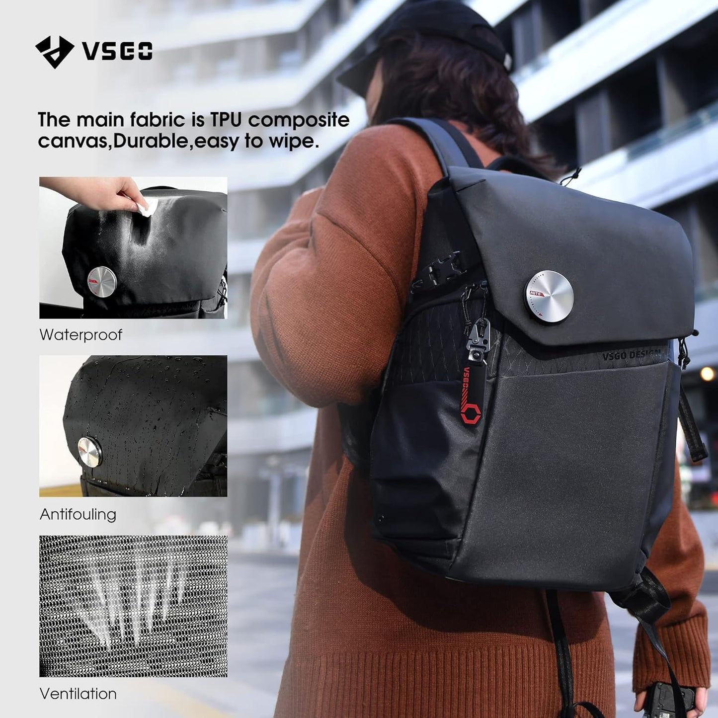 VSGO Black Snipe Camera Backpack 16L – Lightweight 1.1kg Professional DSLR/SLR Photography Bag for Sony, Canon, Nikon Cameras, DJI Stabilizers, Travel & Outdoor Use