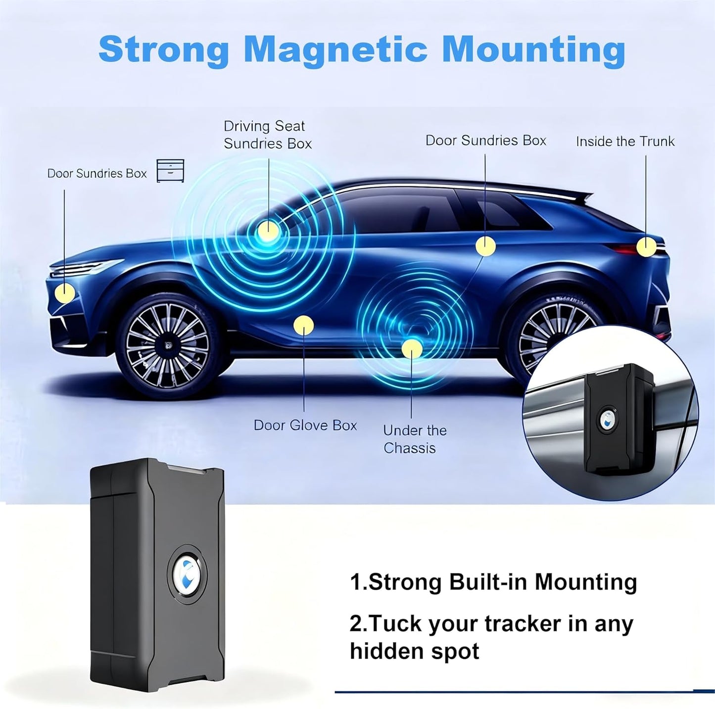 GPS Tracker for Vehicles Cars Long Battery Life to 90 Days, Strong Magnet, Unlimited Range, Geo-Fence, 4G Real Time Car Tracker Device Hidden Vehicle Tracking Devices, Subscription Needed