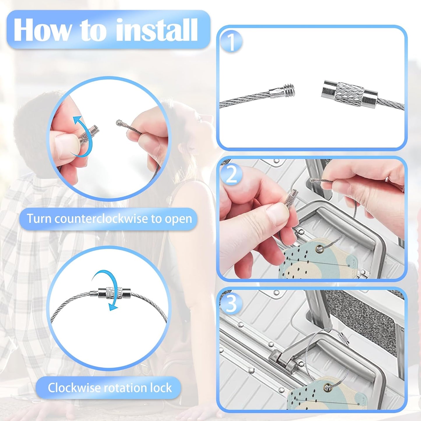 Abstract Lines and Curves 2 Pack Luggage Tag for Suitcase, Cute Unique Leather Bag Tags Identifiers Privacy Cover ID Label with Durable Steel Loop for Women Men Kids Girls Travel