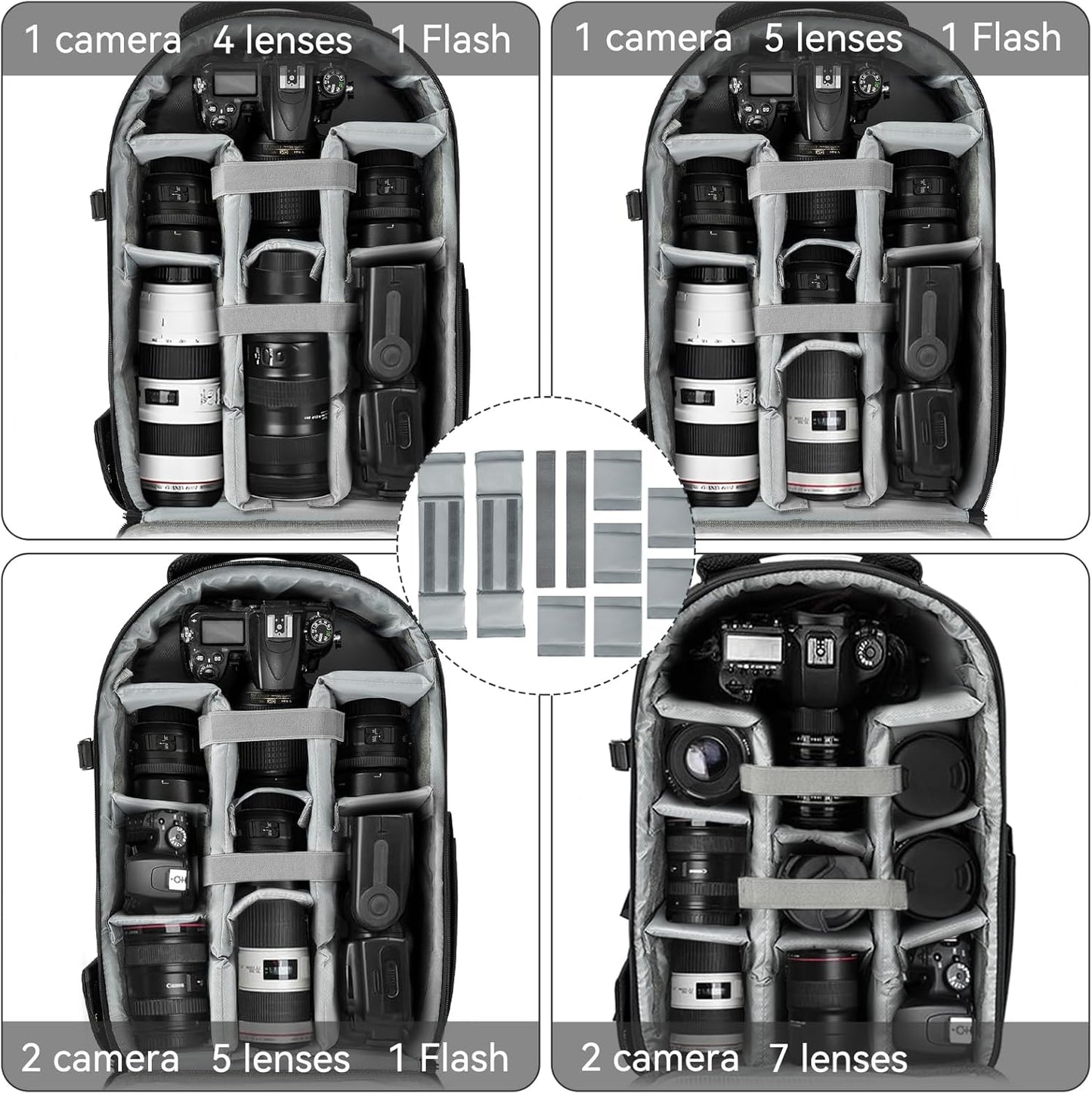 TORIBIO Camera Backpack, Hardshell DSLR Photography Camera Bag, Waterproof Hard Shell Camera Case with Tripod Holder & 15.6" Laptop Compartment Compatible with Canon/Nikon/Sony/DJI Mavic Drone