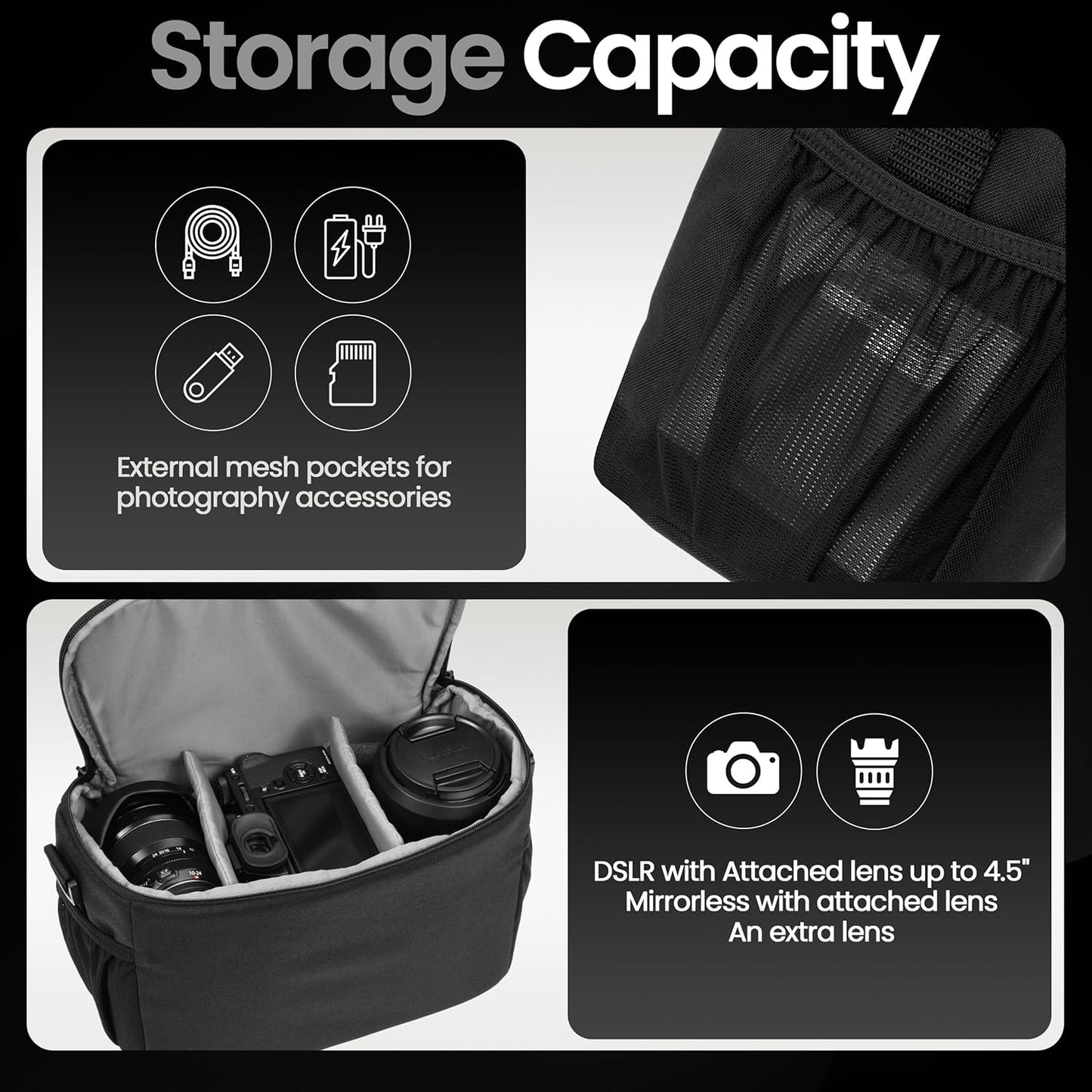 Tamrac Jazz 50 v2.0 Camera Bag for Photographers, Camera Case for Photography Accessories, Shoulder Bag for DSLR and Mirrorless Cameras, Crossbody Camera Bag, Travel Camera Carrying Case – Black