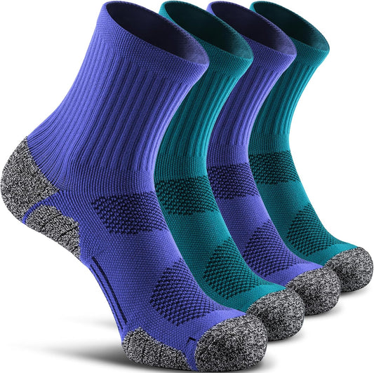 CWVLC Cushioned Compression Sport Quarter Socks for Men Women Youth