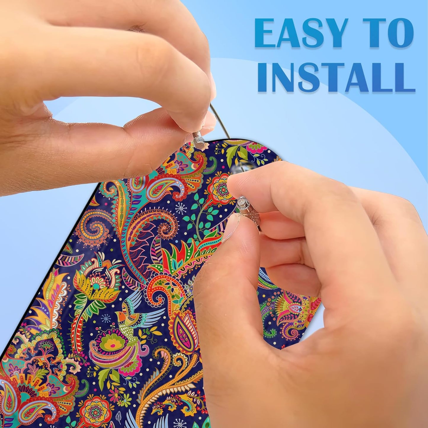 Boho Colorful Paisley 2 Pack Luggage Tag for Suitcase, Cute Unique Leather Bag Tags Identifiers Privacy Cover ID Label with Durable Steel Loop for Women Men Kids Girls Travel