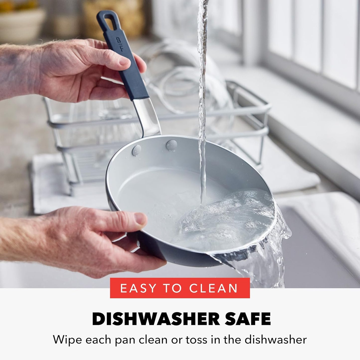 GreenPan x Bobby Flay 13 Piece Nonstick Cookware Pots and Pans Set, PFAS-Free Diamond Ceramic, Induction Suitable, Easy Clean Dishwasher & Oven Safe, Stay-Cool Silicone Handles, Glass Lids, Navy Blue