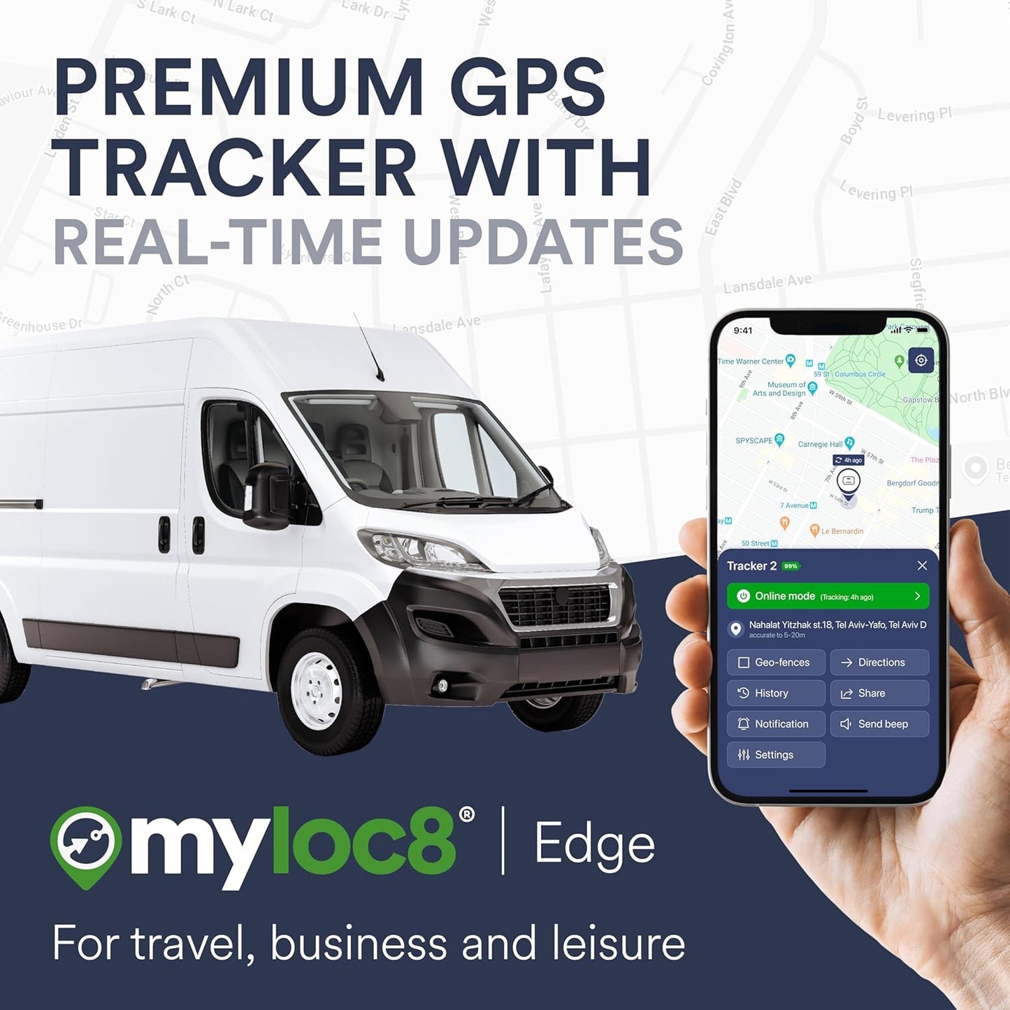 GPS Luggage Tracker for Suitcases TSA Approved, Android & iOS Compatible - Real-Time Tracking Device for Travel - Smart Tag with Bag Opening Alert - Long Battery Life (4-Mo Subscription Included)