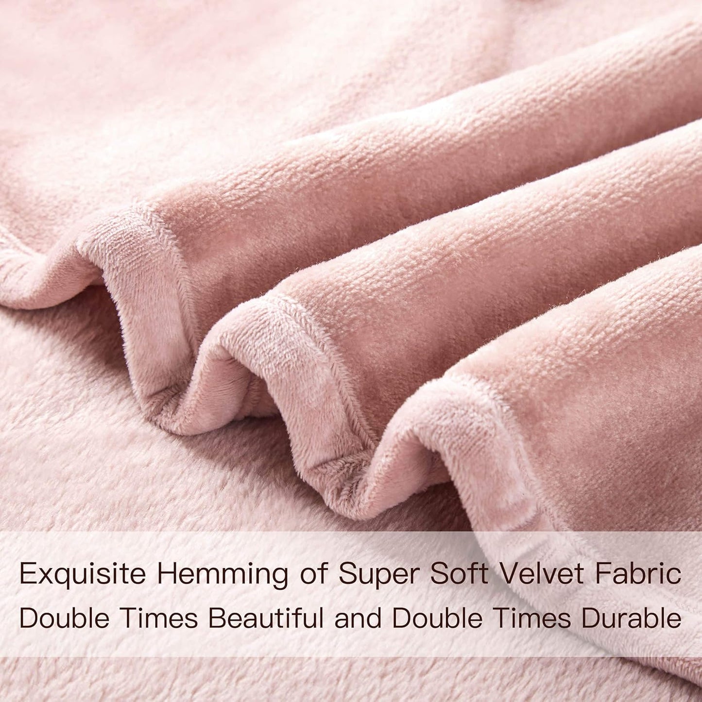Surii Home Luxury Microfiber Flannel Blanket, Super Soft, Warm, Cozy, Fluffy, and Breathable, Perfect Throws for Bed, Couch, Sofa, for All Season Use. 350GSM Twin Size 60x80 Inches(Sepia Rose)