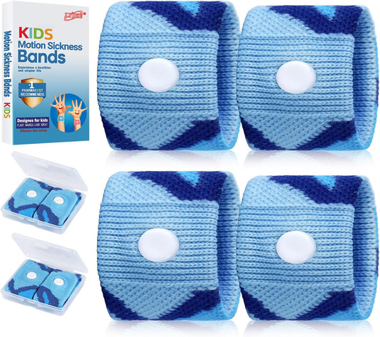 LYJEE Motion Sickness Bands for Kids, Travel Sickness Relief Wristbands, Anti-Nausea Wristbands for Car or Sea Sickness
