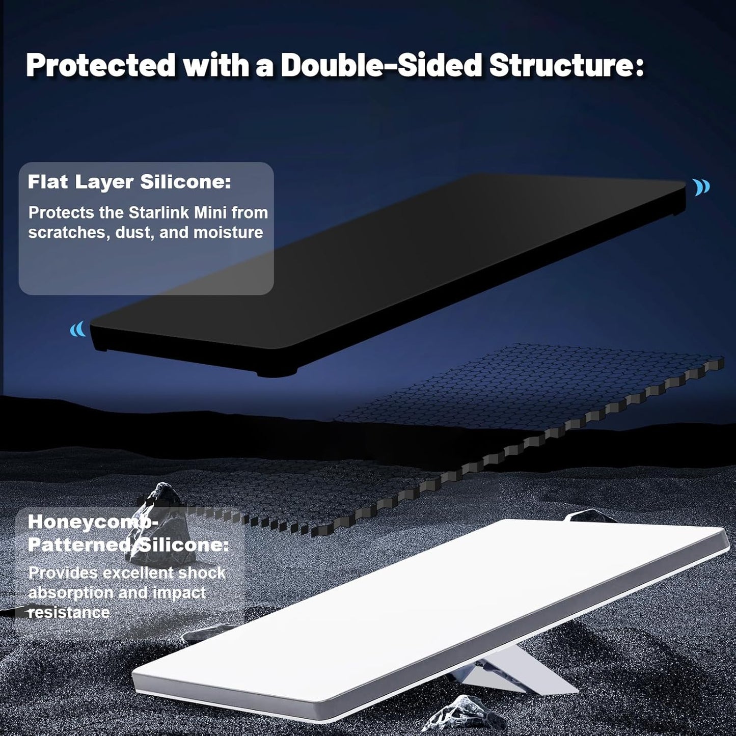 Starlink Mini Protective Cover Case, Starlink Mini Accessories Silicone Protective Case for Starlink Mini Dish Black