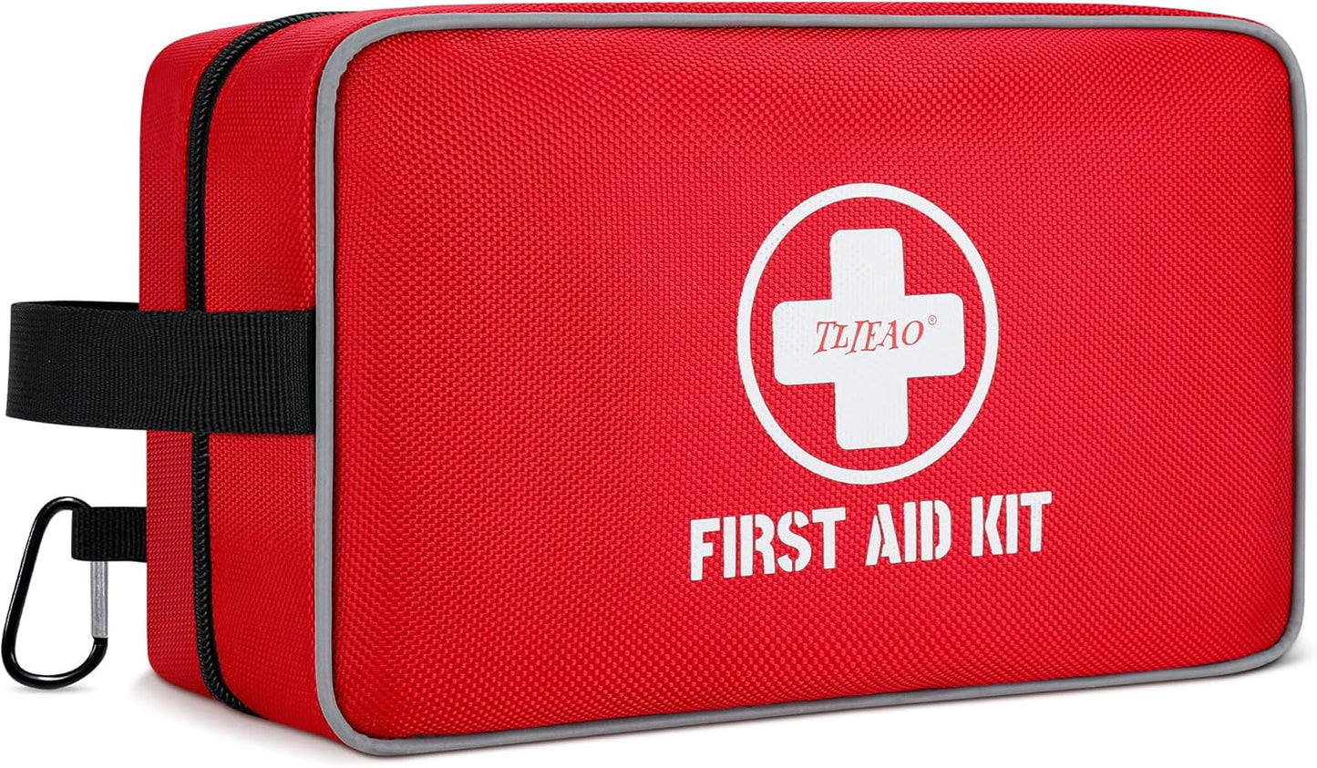 330 Piece First Aid Kit, Premium Waterproof Compact Trauma Medical Kits for Any Emergencies, Ideal for Home, Car, Travel, Camping, Hiking, Truck, Office, Sports (Red)