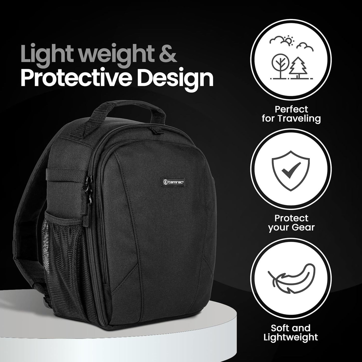 Tamrac Jazz 84 v2.0 Camera Backpack for Photographers, DSLR Camera Bag with Laptop Compartment, Professional Photography Backpack, Travel Camera Carrying Case with Adjustable Shoulder Straps – Black