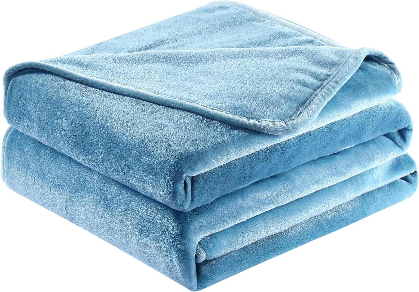 Surii Home Luxury Microfiber Flannel Blanket, Super Soft, Warm, Cozy, Fluffy, and Breathable, Perfect Throws for Bed, Couch, Sofa, for All Season Use. 350GSM King Size 108x90 Inches(Sky Blue)