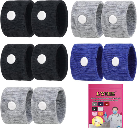 LYJEE Motion Sickness Bracelets for Adults and Kids Motion Sickness Bands Nausea Relief for Pregnant Women Acupressure Nausea Relief for Car, Sea, Air Sickness