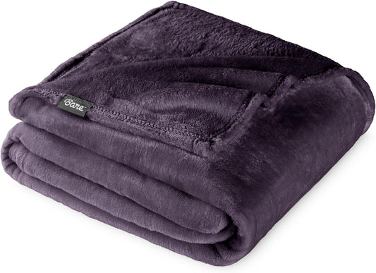 Bare Home Fleece Blanket - King Size - Ultra-Soft Lightweight for Bed, Sofa, and Couch - Luxury Microplush - Cozy Warm Blanket (King, Eggplant)